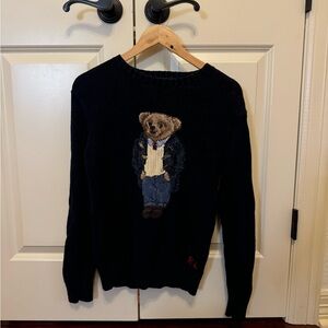 Ralph Lauren Navy Sweater with Bear Design